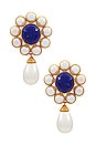 view 1 of 3 PENDIENTES SOPHIA in Lapis & Pearls