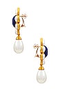 view 2 of 3 PENDIENTES SOPHIA in Lapis & Pearls