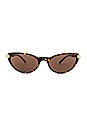 view 1 of 3 LUNETTES DE SOLEIL V- ROCK CAT EYE in Dark Havana & Brown