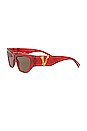 view 4 of 4 Cat Eye Acetate in Transparent Red & Dark Brown
