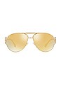 view 1 of 3 Aviator in Gold & Brown Mirror Gold