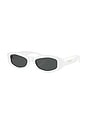 view 2 of 3 Rectangle Sunglasses in White