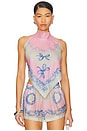 view 1 of 4 Beachwear Top in Pastel Pink & Light Grey