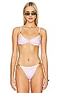 view 1 of 5 Damier Bikini Top in Pastel Pink & White