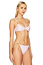 view 2 of 5 Damier Bikini Top in Pastel Pink & White