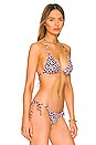 view 2 of 4 Printed Triangle Bikini Top in Candy & Black