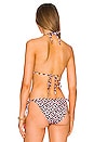 view 3 of 4 Printed Triangle Bikini Top in Candy & Black