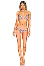 view 4 of 4 Printed Triangle Bikini Top in Candy & Black