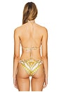 view 3 of 5 Heritage Print Bikini Top in Beige, Light Beige & Gold