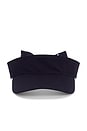 view 2 of 4 Visor With Polka Dot Print Bow in Blue Graphite