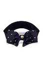 view 3 of 4 Visor With Polka Dot Print Bow in Blue Graphite