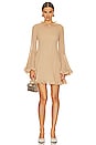view 1 of 3 Georgette Short Dress With Ruffles in Nude