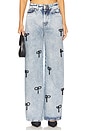 view 1 of 6 Boyfriend Jeans With Bow Embroidery in Blue