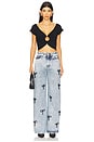 view 5 of 6 Boyfriend Jeans With Bow Embroidery in Blue