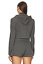 view 3 of 4 Light Wool Cropped Blazer With Hood in Grey