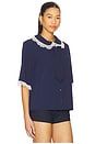 view 2 of 5 Tie Boxy Shirt in Blue Basic Stripes