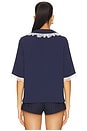view 3 of 5 Tie Boxy Shirt in Blue Basic Stripes