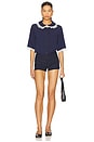 view 4 of 5 Tie Boxy Shirt in Blue Basic Stripes