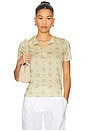view 1 of 4 POLO COM ESTAMPA FLORAL in White, Yellow & Green