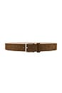 view 1 of 3 35mm Flat Suede Belt in Chocolate Palladium