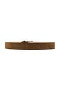 view 2 of 3 35mm Flat Suede Belt in Chocolate Palladium