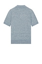 view 2 of 3 Linen Cashmere Short Sleeve Pocket Polo in Heather Cabo Blue