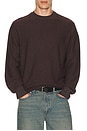 view 3 of 4 Jacquard Long Sleeve Crewneck Sweater in Port