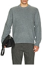 view 3 of 4 Cashmere Thermal Crewneck Sweater in Parlor Blue in Medium Heather Grey & Parlor Blue