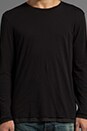 view 4 of 4 Long Sleeve Double Layer Crew in Black