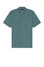 view 1 of 3 Pique Cabana Short Sleeve Button Down Shirt in Mirage Teal