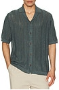 view 4 of 4 Desert Texture Stripe Cabana Shirt in Marlin Teal