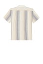 view 2 of 4 Marina Stripe Short Sleeve Cabana Shirt in Blanco & Riveria Blue
