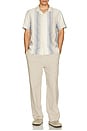 view 4 of 4 Marina Stripe Short Sleeve Cabana Shirt in Blanco & Riveria Blue