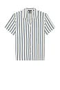 view 1 of 5 Beach Stripe Knit Button Down Shirt in Cabo Blue Combo