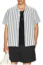 view 4 of 5 Beach Stripe Knit Button Down Shirt in Cabo Blue Combo