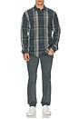 view 4 of 4 Lorimer Plaid French Placket Shirt in Harbor Blue