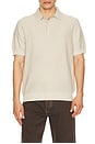 view 1 of 4 Geo Jacquard Short Sleeve Polo in Mineral & Classic Cream