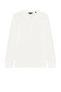 view 4 of 4 Jacquard Rib Long Sleeve Henley in Off White