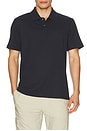 view 1 of 4 Mesh Knit Snap Short Sleeve Polo in Coastal Blue