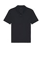 view 4 of 4 Mesh Knit Snap Short Sleeve Polo in Coastal Blue