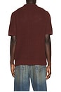 view 2 of 4 Seed Stitch Rib Short Sleeve Polo Shirt in Deep Satin