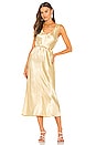 view 1 of 3 Double V-Neck Satin Dress in Sunshine