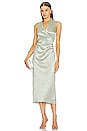 view 1 of 4 Draped Pleat Sleeveless Wrap Dress in Glass