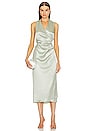 view 2 of 4 Draped Pleat Sleeveless Wrap Dress in Glass