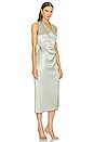 view 3 of 4 Draped Pleat Sleeveless Wrap Dress in Glass