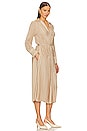 view 2 of 3 Pintuck Pleated Shirt Dress in Pale Nut