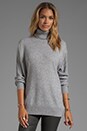 view 1 of 5 Oversized Wool-Cashmere Turtleneck in Heather Steel
