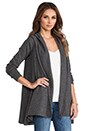 view 2 of 4 Cashmere Lux Hooded Drape Cardigan in Thunder
