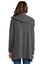 view 3 of 4 Cashmere Lux Hooded Drape Cardigan in Thunder