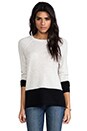 view 1 of 4 Colorblock Luxe Cashmere Sweater in Heather Cloud & Black
